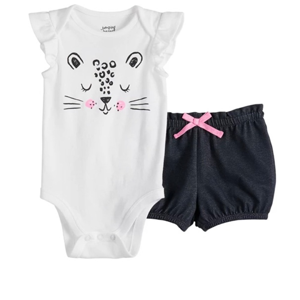 NWT Baby‎ Girl Jumping Beans® Flutter Bodysuit with cheetah - 18 months